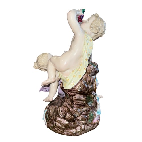 194 - Meissen, allegorical figure group by Meissen porcelain, modelled as Summer and Autumn in the form of... 