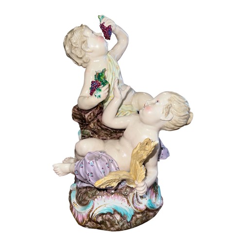 194 - Meissen, allegorical figure group by Meissen porcelain, modelled as Summer and Autumn in the form of... 