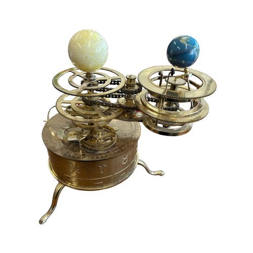 302 - An Eaglemoss constructed brass Orrery / Tellurion. Produced as a partwork this substantial 'precisio... 