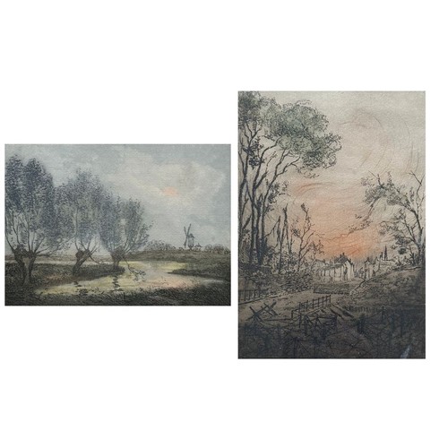 390 - Paul Mansard (French, Early 20th Century), Pair of First World War era aquatint landscape etchings, ... 