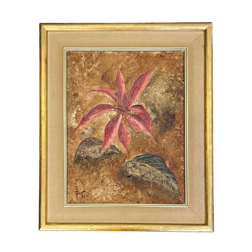 417 - Peter Thorneycroft (British, 1909-1994), ‘Single Poinsettia’ oil on board, of a Poinsettia. Signed i... 