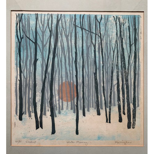 412 - Judy Massingham (British, 1927-1977), ‘Winter Morning’, colour woodcut print on paper, numbered, tit... 