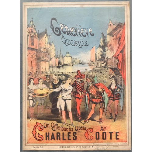 363 - Genevière Quadrille On Offenbach’s Opera by Charles Coote, original lithograph late 19th Century ope... 