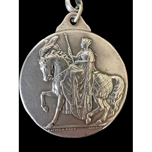 127 - A silver Shire Horse Society medal with 1938 Birmingham hallmarks for Mappin & Webb.  On one side tw... 