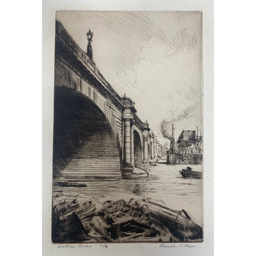 386 - Russell Sidney Reeve (1895-1970), ‘Waterloo Bridge’ drypoint etching, signed, titled and numbered in... 