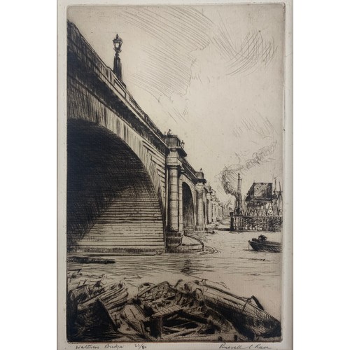 386 - Russell Sidney Reeve (1895-1970), ‘Waterloo Bridge’ drypoint etching, signed, titled and numbered in... 