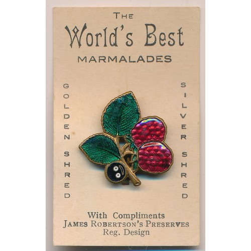 169 - Robertson's pre-war Raspberry badge on card, slight flaw to one of the raspberries otherwise very go... 