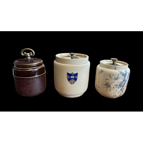 201 - Taylor Tunnicliffe. A Collection five Taylor Tunnicliffe and one American Tobacco jars to include a ... 