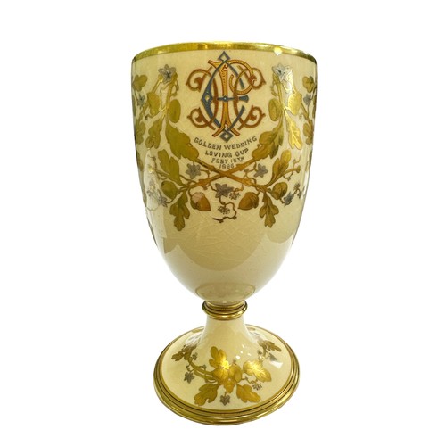 206 - Taylor Tunnicliffe, Victorian Taylor Tunnicliffe Golden wedding Loving Cup dated 15th February 1886 ... 