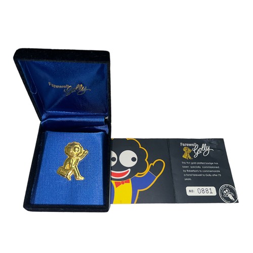 162 - Robertson's gold Plated 2001 Farewell badge in presentation box together with certificate of authent... 