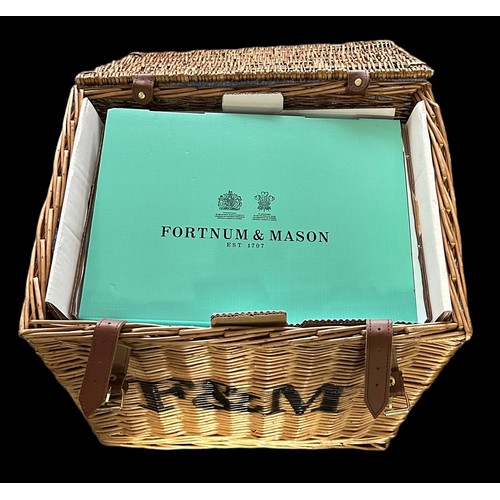 339 - Fortnum and Mason tall wicker hamper basket, generally near mint to excellent, approx. size: H42cm x... 