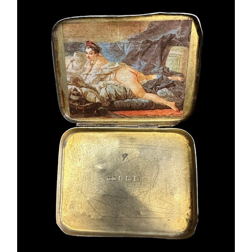 133 - Silver concealed erotic cigarette case by John Collard Vickery 1914, with concealed erotic nude inse... 