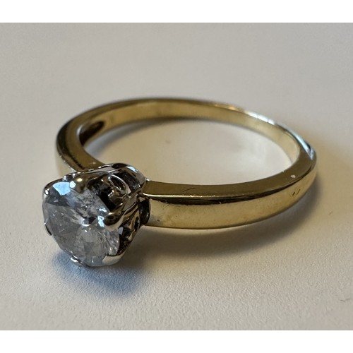 45 - A diamond solitaire ring of approx 0.6ct. Clarity I2. Weight 2.88g. Unmarked gold but tests as 18ct.... 