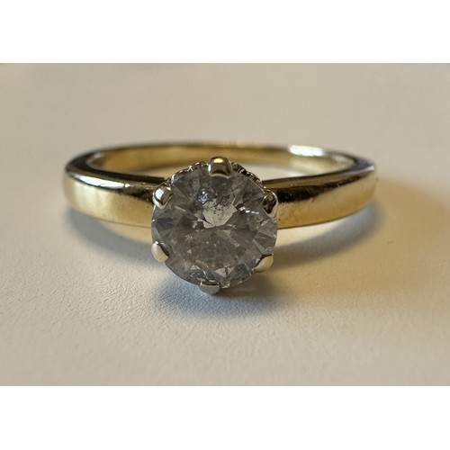 45 - A diamond solitaire ring of approx 0.6ct. Clarity I2. Weight 2.88g. Unmarked gold but tests as 18ct.... 