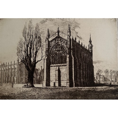 387 - Russell Sidney Reeve (1895-1970), ‘Eton College’, original etching, signed. C. 1930’s original black... 