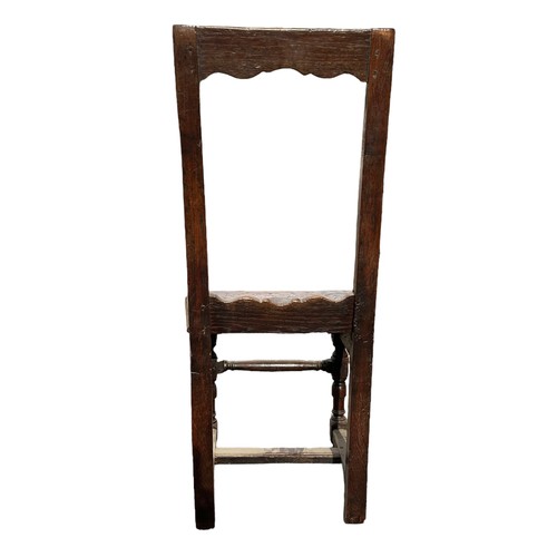 334 - 17th / 18th Century Oak Convent / Monastery Nuns Chair, carved back, turned onion feet, board seat. ... 