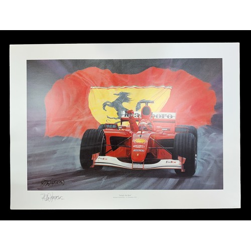 359 - F1 motor racing prints, unframed and published by Montage Artique, generally excellent, with Yellow ... 