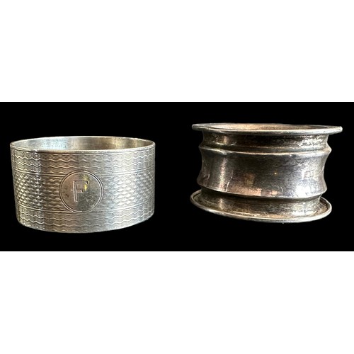 132 - Docker & Burn silver napkin ring engraved with letter ‘F’ to the front and inscribed ‘Christmas 1928... 