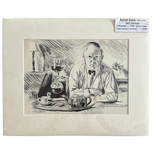 375 - Russell Sidney Reeve (1895-1970), ‘Self Portrait’ artist’s proof Lithograph on paper. Unframed. Blac... 