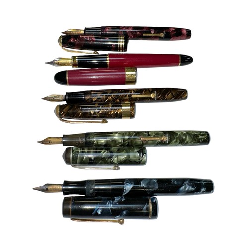 344 - Four Conway Stewart Fountain Pens with 14 carat gold nibs two boxed. One German pen. 5 in total