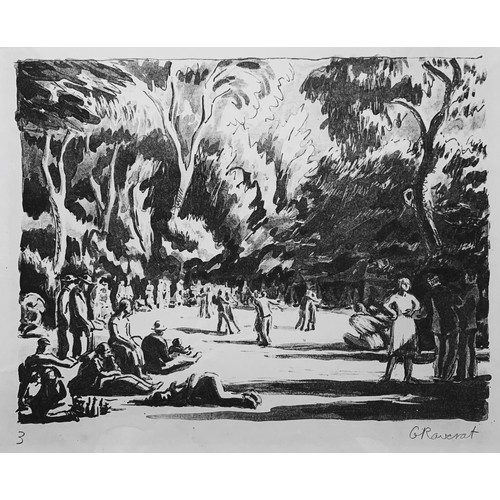 378 - Gwen Raverat (British, 1885-1957), ‘Dancing in the Park’ lithograph on paper. Numbered and signed in... 