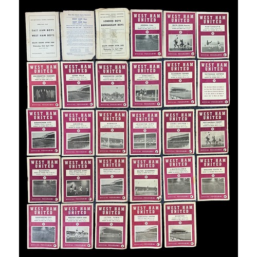 241 - West Ham United – 1958-59 season Home programmes collection, mixed condition, in West Ham Programmes... 