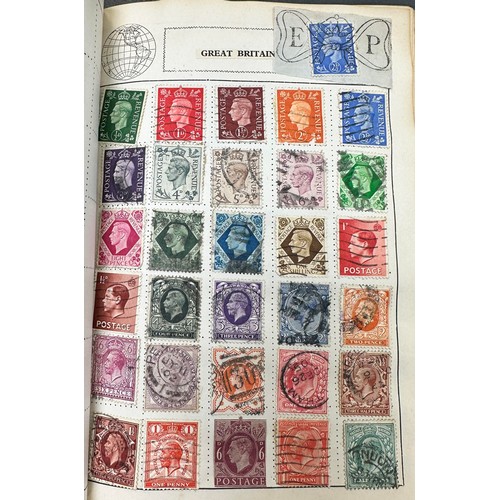 8 - World childhood stamp collection in three albums / stockbooks, to include; Australia, Belgium, China... 