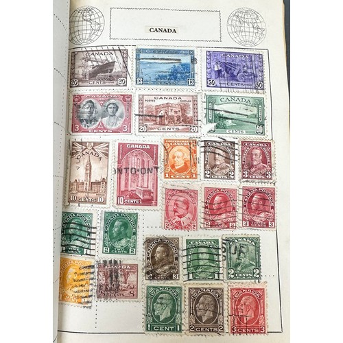 8 - World childhood stamp collection in three albums / stockbooks, to include; Australia, Belgium, China... 