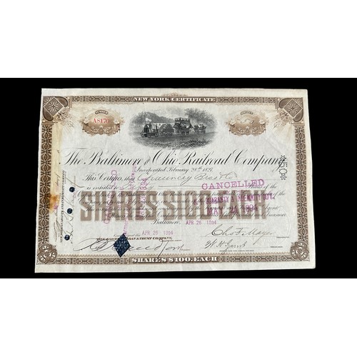 227 - 19th Century onwards World Rail Company cancelled Share Certificates, Debentures, etc., with America... 