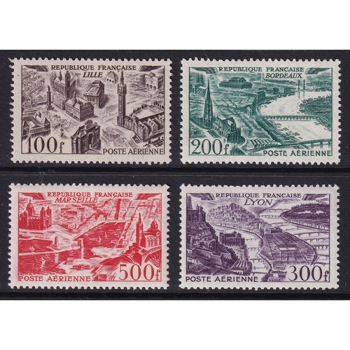 36 - France 1949-50 Air set of five (SG 1055-1059), UM, Cat. Val £350. The 100f, 200, and 1000f values ea... 