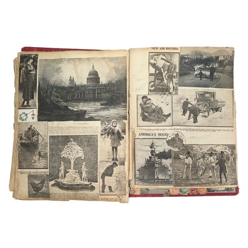 236 - Victorian scrap book including animals, flowers and a range of newspaper clippings etc. Lots of inte... 