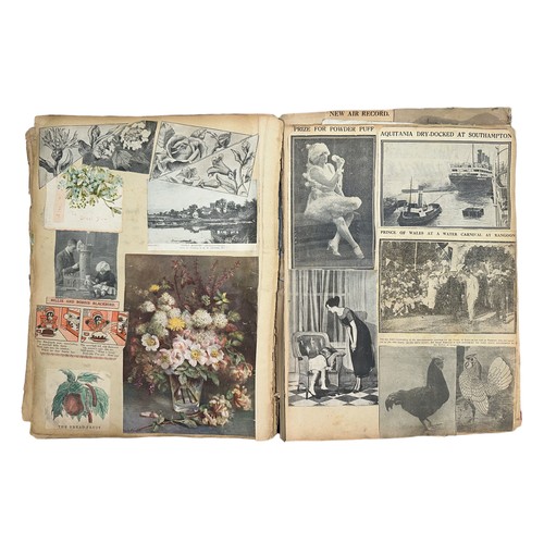 236 - Victorian scrap book including animals, flowers and a range of newspaper clippings etc. Lots of inte... 