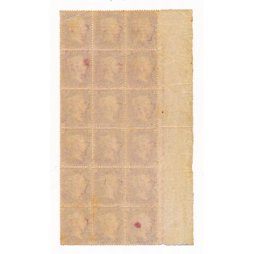 102 - Great Britain, 1858-79 1d red plate 202 in marginal block of 18 M / UM (SG 43 Pl. 202) Cat. £1,440, ... 