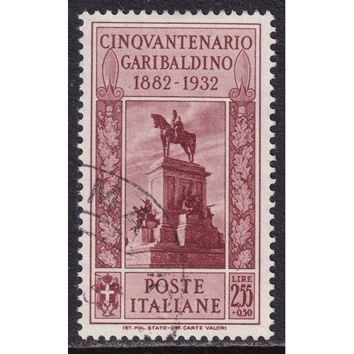 67 - Italy 1932 50th Anniversary of Garibaldi`s Death 2l.55+50c Lake-Brown (SG 341), Used, Cat Val £140.