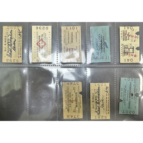 235 - Collection of train tickets (220+), all in plastic sleeves, in good to very good condition with seas... 