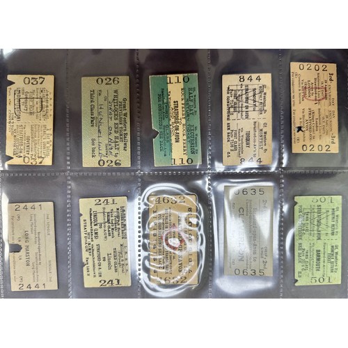 235 - Collection of train tickets (220+), all in plastic sleeves, in good to very good condition with seas... 