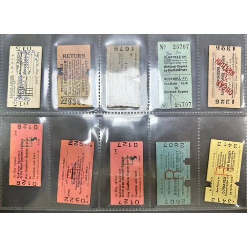 235 - Collection of train tickets (220+), all in plastic sleeves, in good to very good condition with seas... 