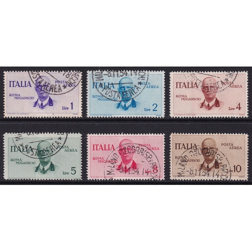 68 - Italy 1934 Air, Rome-Mogadiscio Flight and King`s visit to Somaliland set of 6 (SG 444-449), Used, C... 