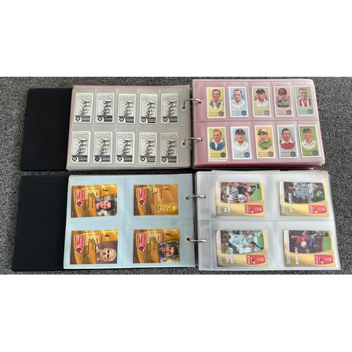 362 - Collection of sporting trade and cigarette cards, sleeved in four albums, in variable condition with... 