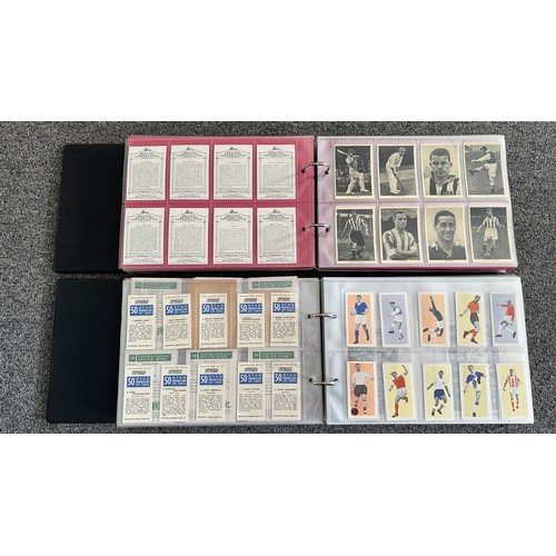 362 - Collection of sporting trade and cigarette cards, sleeved in four albums, in variable condition with... 