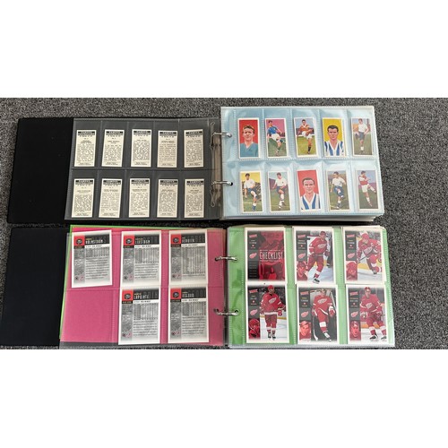 362 - Collection of sporting trade and cigarette cards, sleeved in four albums, in variable condition with... 