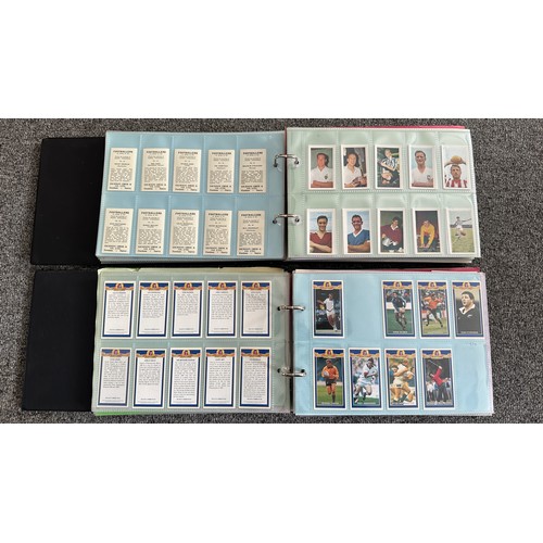 362 - Collection of sporting trade and cigarette cards, sleeved in four albums, in variable condition with... 