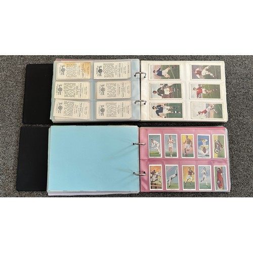 362 - Collection of sporting trade and cigarette cards, sleeved in four albums, in variable condition with... 