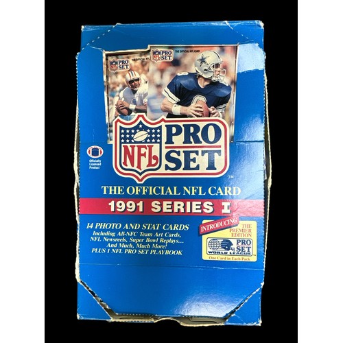 374 - 1991 Pro Set NFL Football Series 1 Box of 36 Pack’s. Three packs are missing but the collection does... 