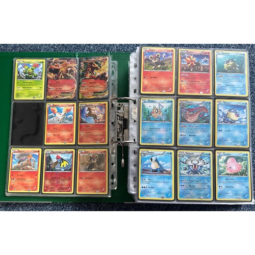 396 - Folder containing 8 near complete Pokemon sets from the XY series. Sets are Kalos starter set, Flash... 