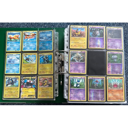 396 - Folder containing 8 near complete Pokemon sets from the XY series. Sets are Kalos starter set, Flash... 