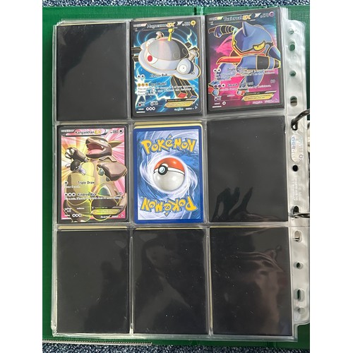 396 - Folder containing 8 near complete Pokemon sets from the XY series. Sets are Kalos starter set, Flash... 