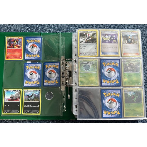 396 - Folder containing 8 near complete Pokemon sets from the XY series. Sets are Kalos starter set, Flash... 