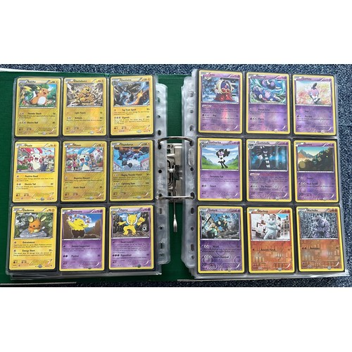 396 - Folder containing 8 near complete Pokemon sets from the XY series. Sets are Kalos starter set, Flash... 