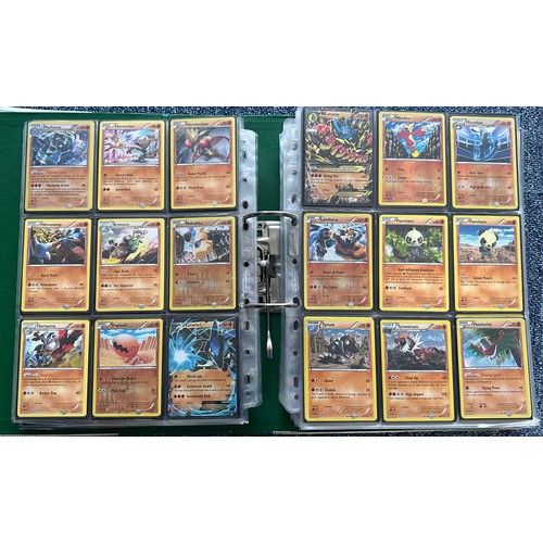 396 - Folder containing 8 near complete Pokemon sets from the XY series. Sets are Kalos starter set, Flash... 